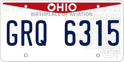 OH license plate GRQ6315