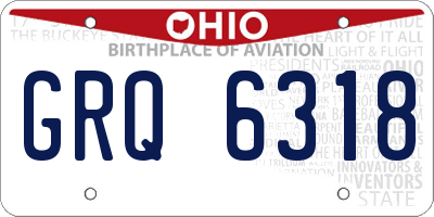 OH license plate GRQ6318