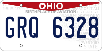 OH license plate GRQ6328