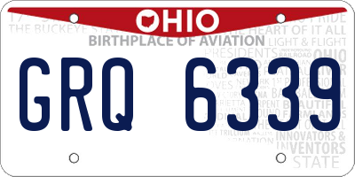 OH license plate GRQ6339