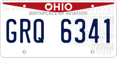 OH license plate GRQ6341