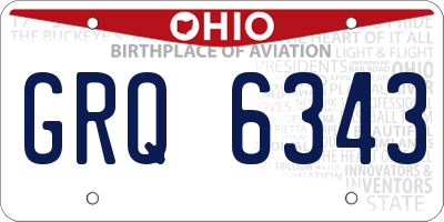 OH license plate GRQ6343