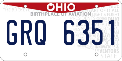 OH license plate GRQ6351