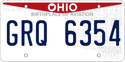 OH license plate GRQ6354