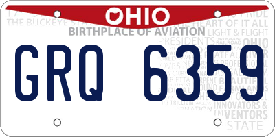 OH license plate GRQ6359