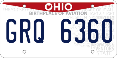 OH license plate GRQ6360