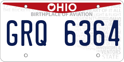 OH license plate GRQ6364