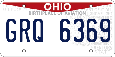 OH license plate GRQ6369