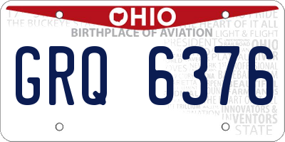 OH license plate GRQ6376