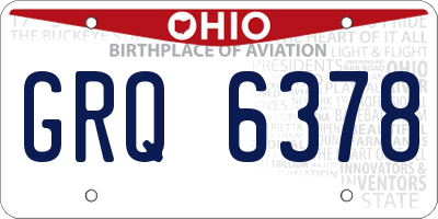 OH license plate GRQ6378