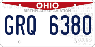 OH license plate GRQ6380
