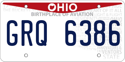 OH license plate GRQ6386