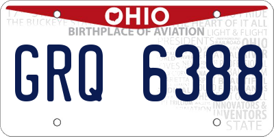 OH license plate GRQ6388