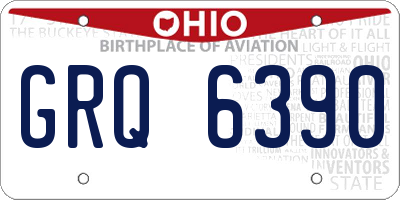 OH license plate GRQ6390