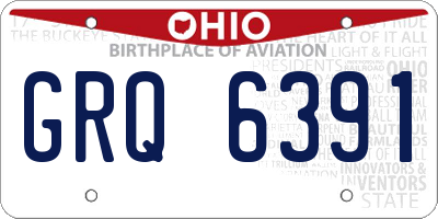 OH license plate GRQ6391