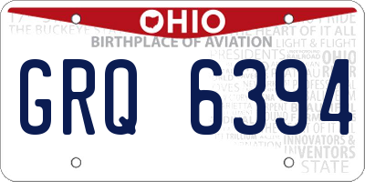 OH license plate GRQ6394