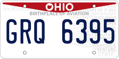 OH license plate GRQ6395