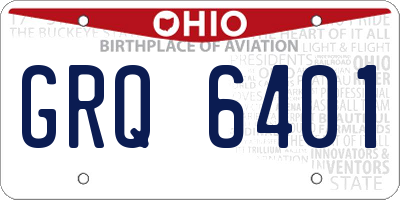 OH license plate GRQ6401