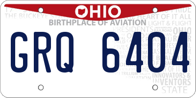 OH license plate GRQ6404