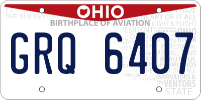 OH license plate GRQ6407