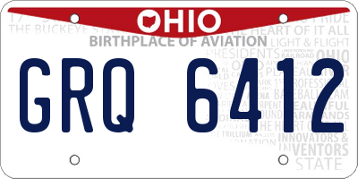 OH license plate GRQ6412