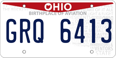 OH license plate GRQ6413