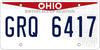 OH license plate GRQ6417