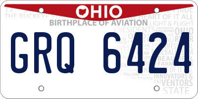 OH license plate GRQ6424