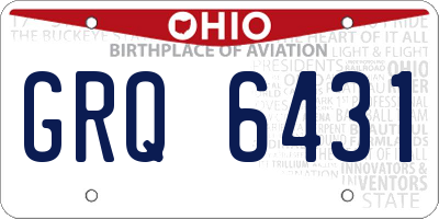 OH license plate GRQ6431