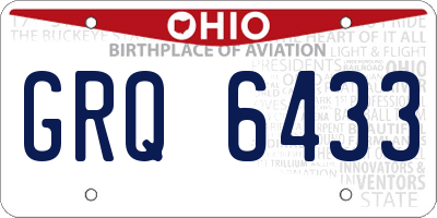 OH license plate GRQ6433