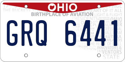 OH license plate GRQ6441