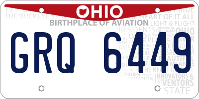 OH license plate GRQ6449