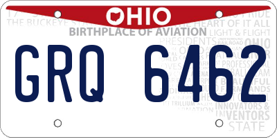 OH license plate GRQ6462