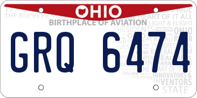 OH license plate GRQ6474