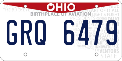 OH license plate GRQ6479