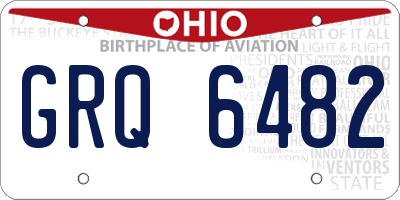 OH license plate GRQ6482