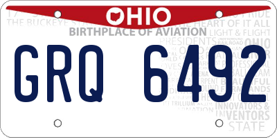 OH license plate GRQ6492