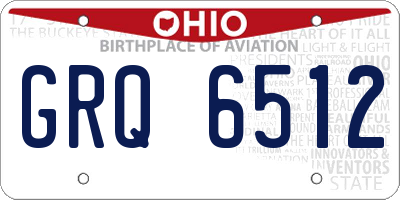 OH license plate GRQ6512
