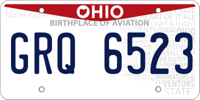 OH license plate GRQ6523