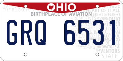 OH license plate GRQ6531