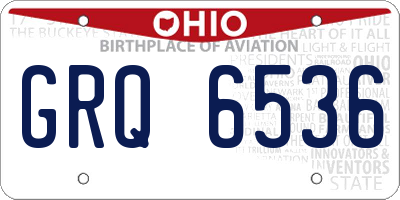 OH license plate GRQ6536