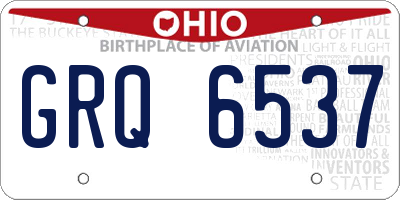 OH license plate GRQ6537
