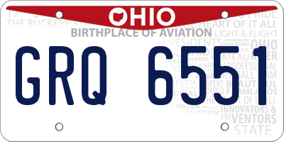 OH license plate GRQ6551