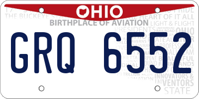 OH license plate GRQ6552
