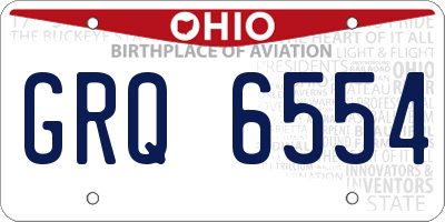 OH license plate GRQ6554