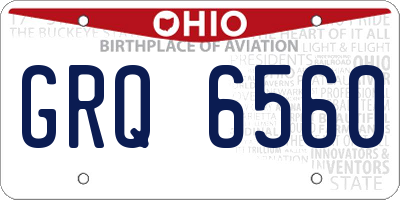 OH license plate GRQ6560
