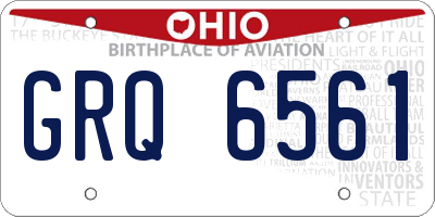 OH license plate GRQ6561