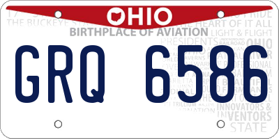 OH license plate GRQ6586