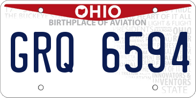 OH license plate GRQ6594