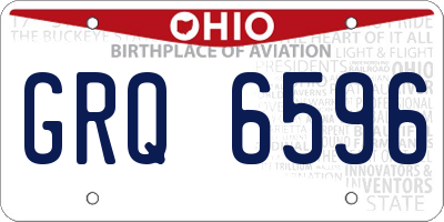 OH license plate GRQ6596